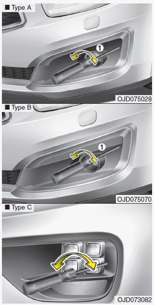 Kia Cee'd - Front fog light aiming - and front fog aiming